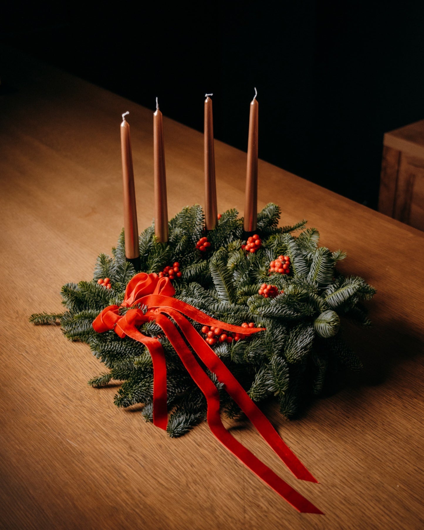 Spruce and holly combo wreath